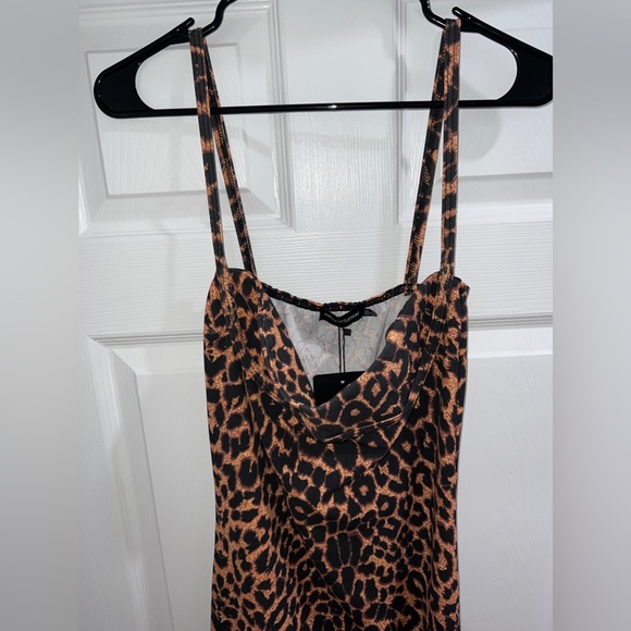 Leopard Print Strappy MIDI Dress - Picture 2 of 3